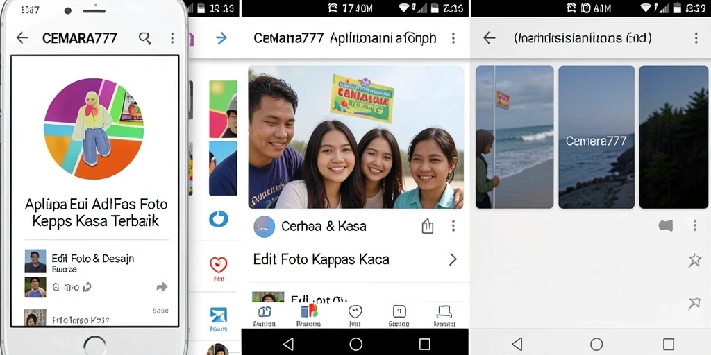 Screenshot CEMARA777 menampilkan antarmuka pengeditan foto yang intuitif.