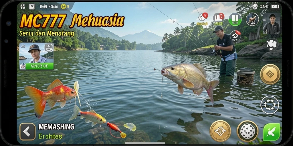 Tampilan antarmuka permainan memancing MC777 yang menarik dan interaktif.