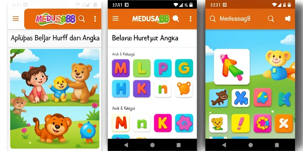 Tampilan antarmuka aplikasi MEDUSA88 yang ramah anak.