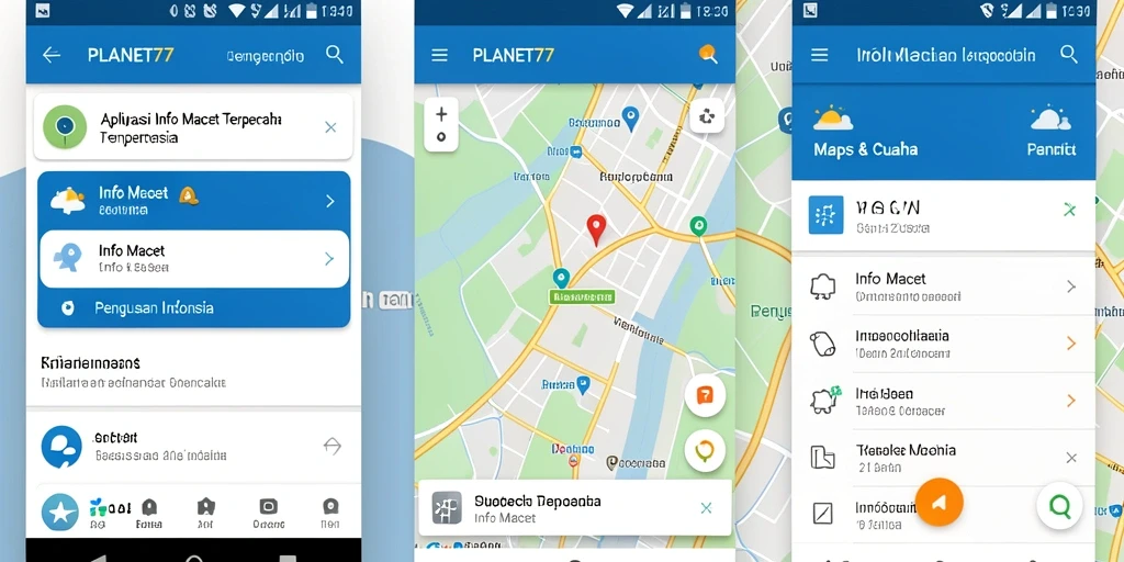 Tampilan antarmuka utama PLANET77 untuk informasi kemacetan.