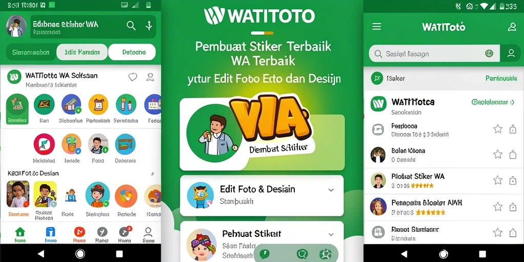 Tampilan antarmuka pengguna WATITOTO untuk membuat stiker WA.