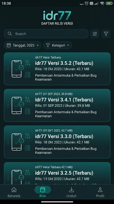 Riwayat Versi Terbaru Aplikasi idr77 untuk Pengguna Android